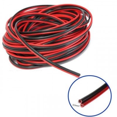 Cablu difuzor roșu / negru 2 x 0,5 mm la metru