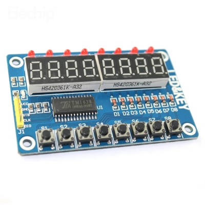 TM1638 LED Display 7 Segment 8 Bit Digital Tube Display Board TM1638 16 Keys 8Bit Keyboard LED Display Module For Arduino DIY